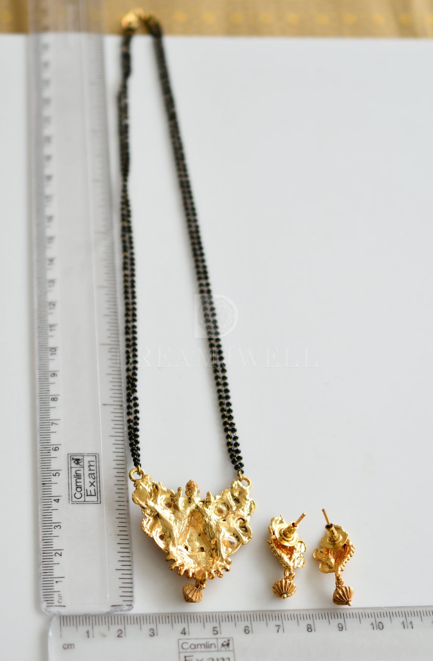 Antique gold tone kemp Lakshmi Bridal Mangalsutra dj-12032