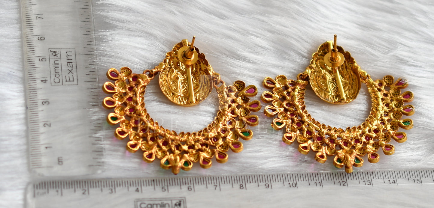 Antique kemp-green bali lakshmi earrings dj-16549