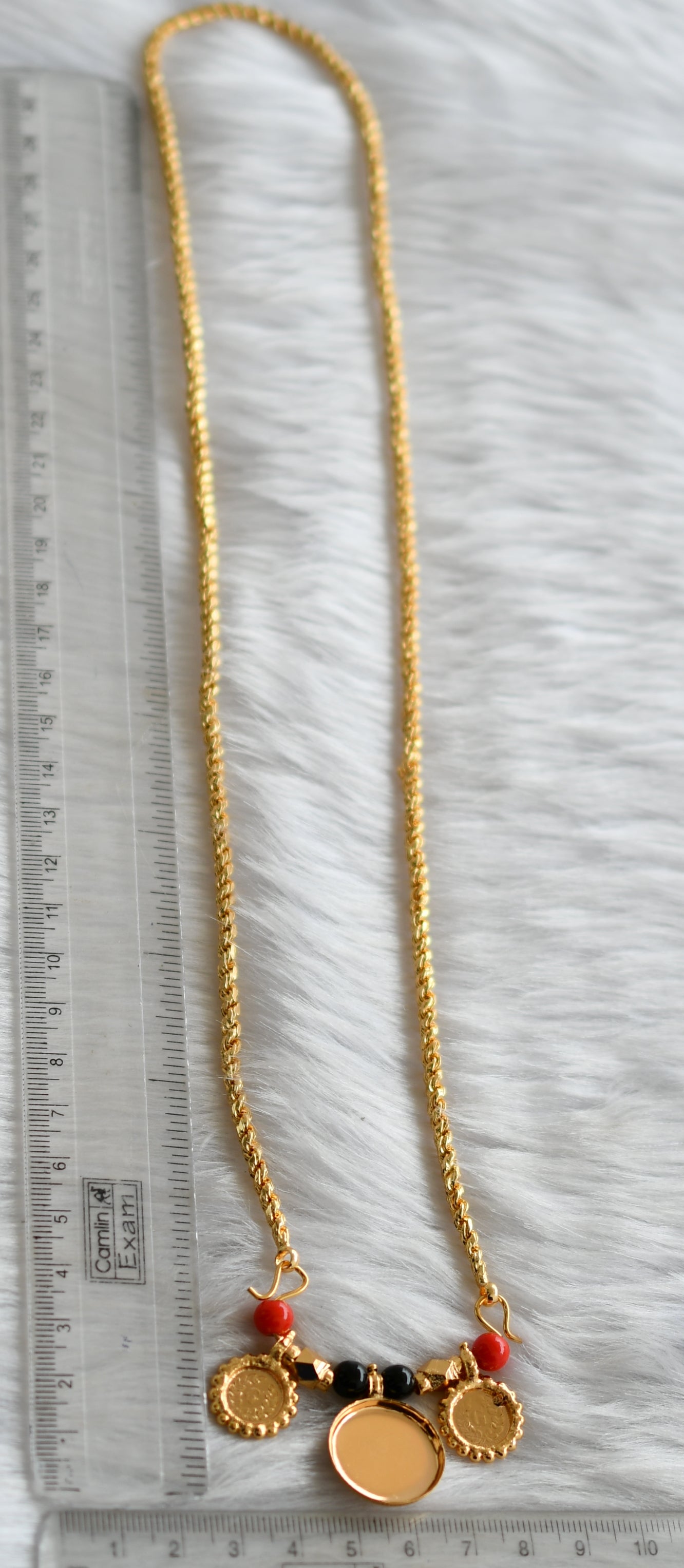 Gold tone black-coral beads Mangalyam dj-38770
