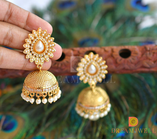 Antique trendy pearl finish jhumkkas dj-01571