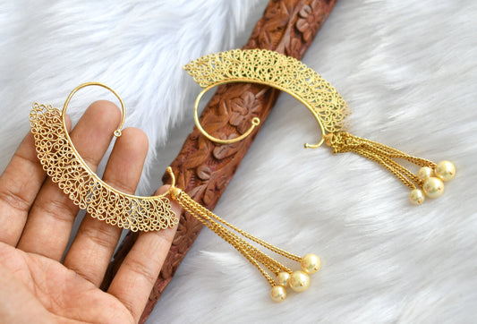 Antique gold tone pearl Ear cuffs dj-01974