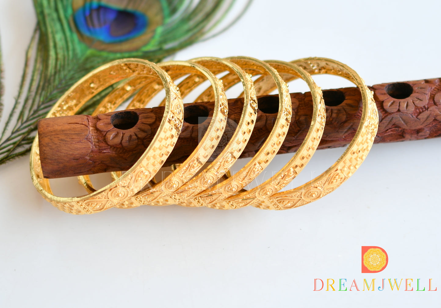 Gold forming Set Of 6 Bangles(2.8) dj-17980