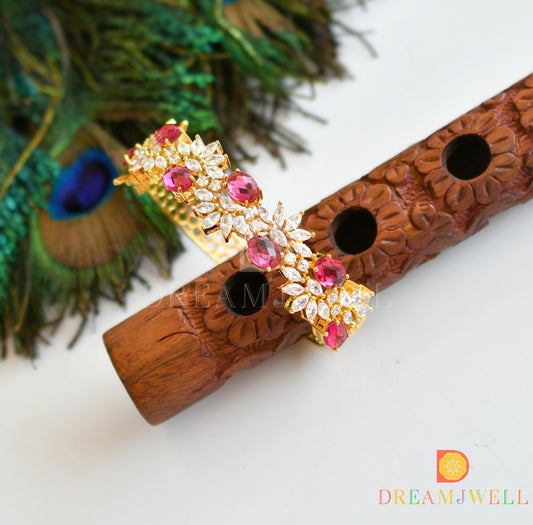 Gold tone Cz Pink Bracelet dj-17863