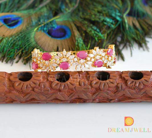 Gold tone Cz Ruby Bracelet dj-17860