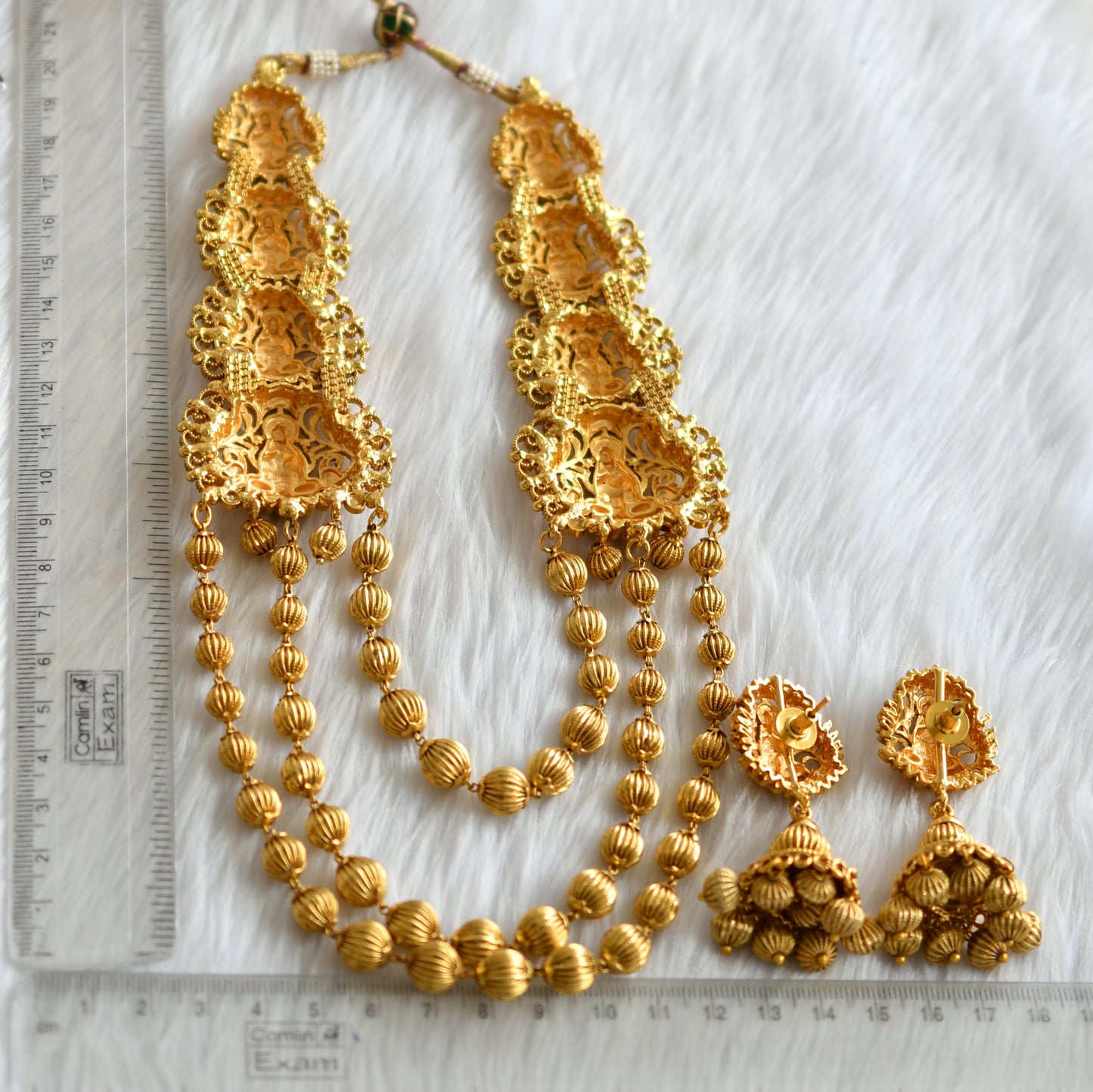 Antique pearl Lakshmi bridal multilayer short haar set dj-02687