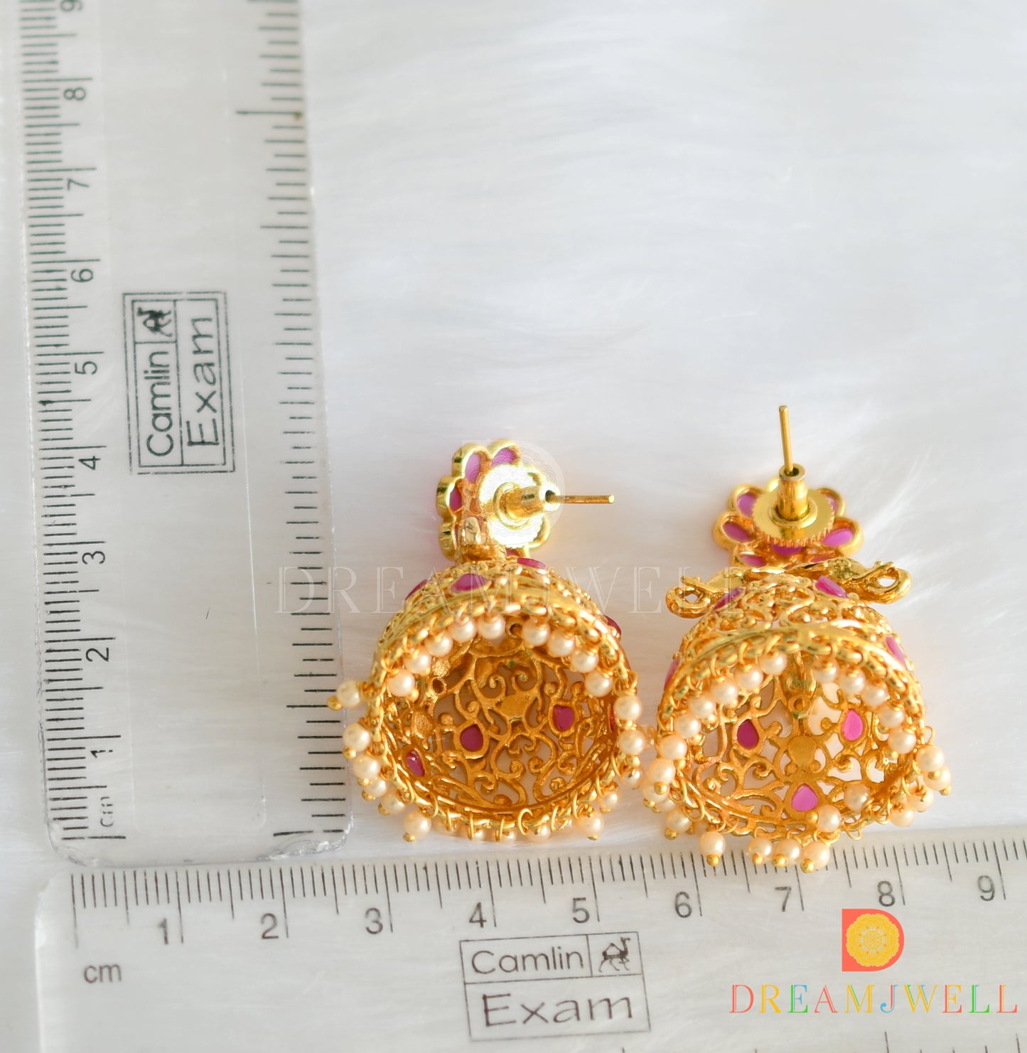 Antique gold tone ruby Elephant jhumkka dj-17701