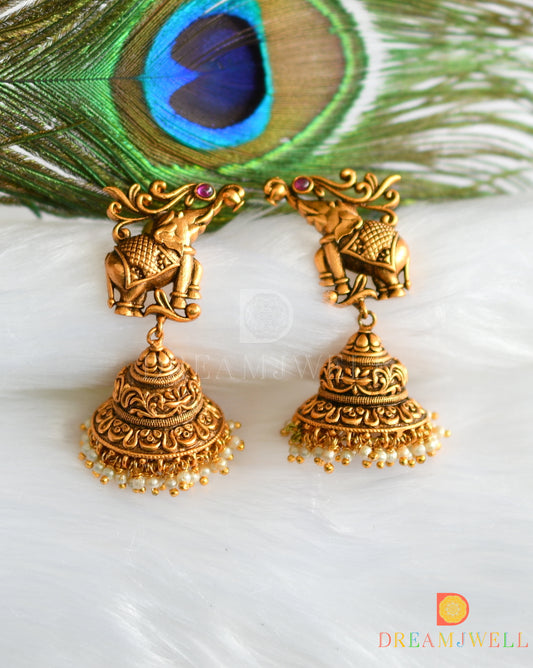Matte finish kemp Elephant designer jhumkka dj-22337