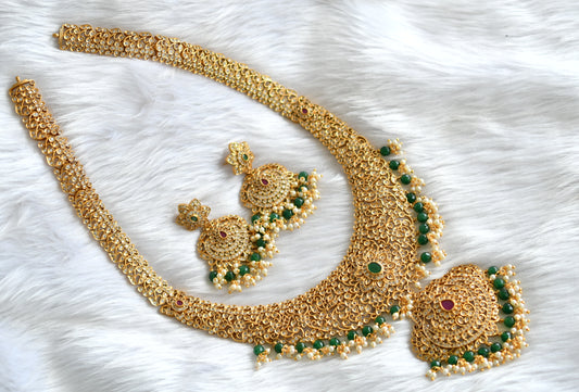 Matte finish ruby-emerald-white haar set dj-39597