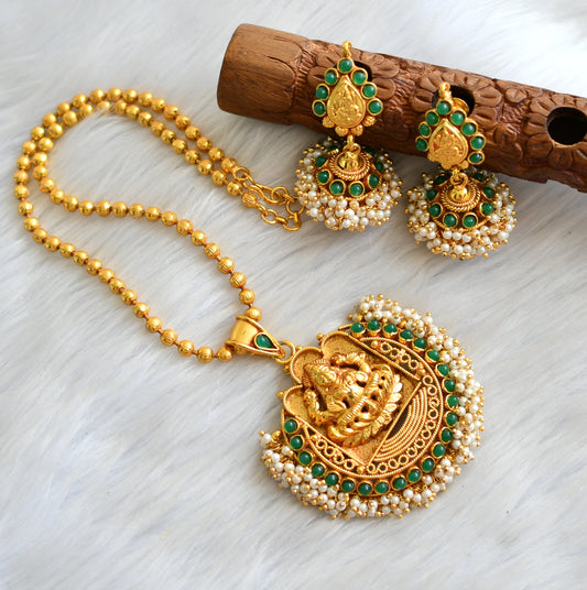Antique green Lakshmi necklace set dj-04247