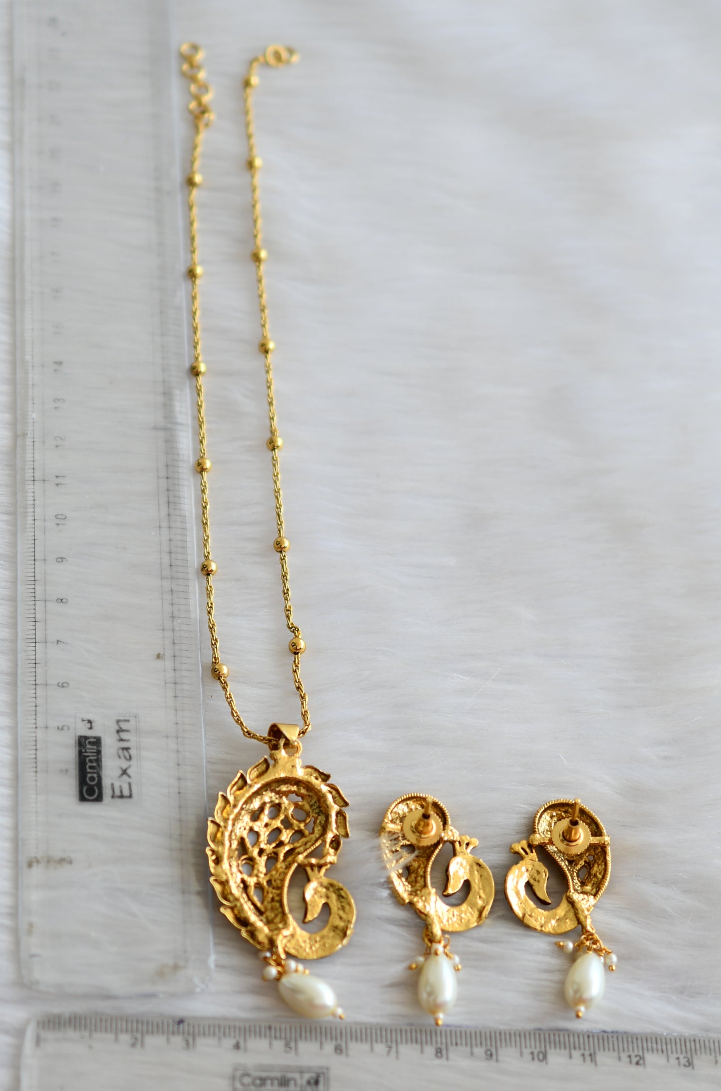 Antique pearl peacock necklace set dj-06537