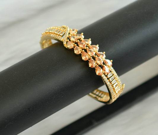 Gold tone cz gold stone lock type bracelet dj-19335