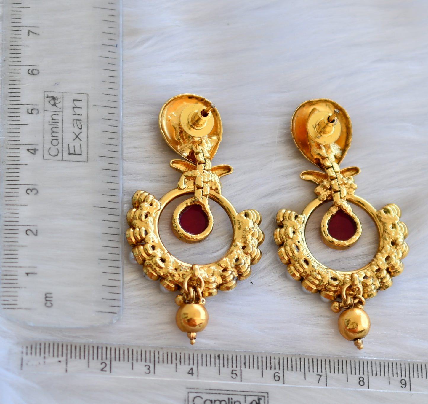 Antique gold tone kemp pearl earrings dj-25135
