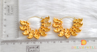 Gold tone kemp-green mango hoop earrings dj-37288