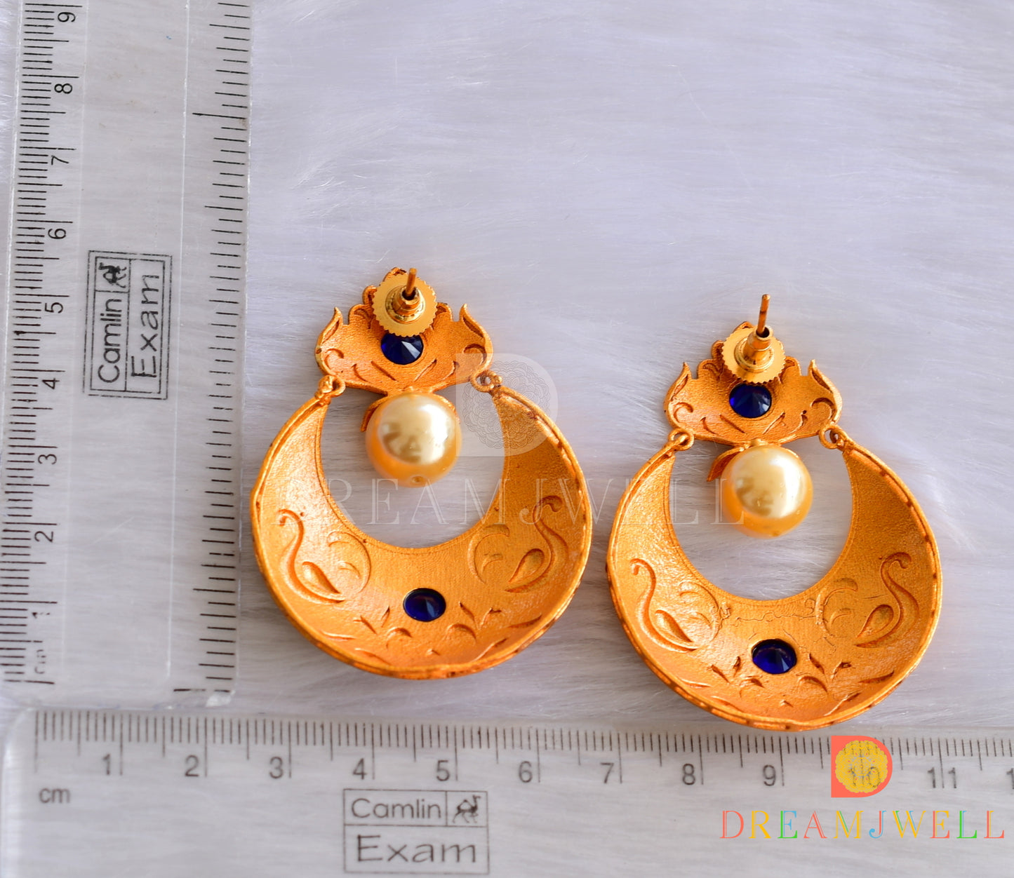 Matte finish blue bali earrings dj-38074