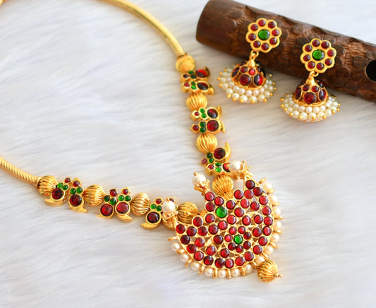 Gold tone kemp-green moon mango Hasli necklace set dj-17939