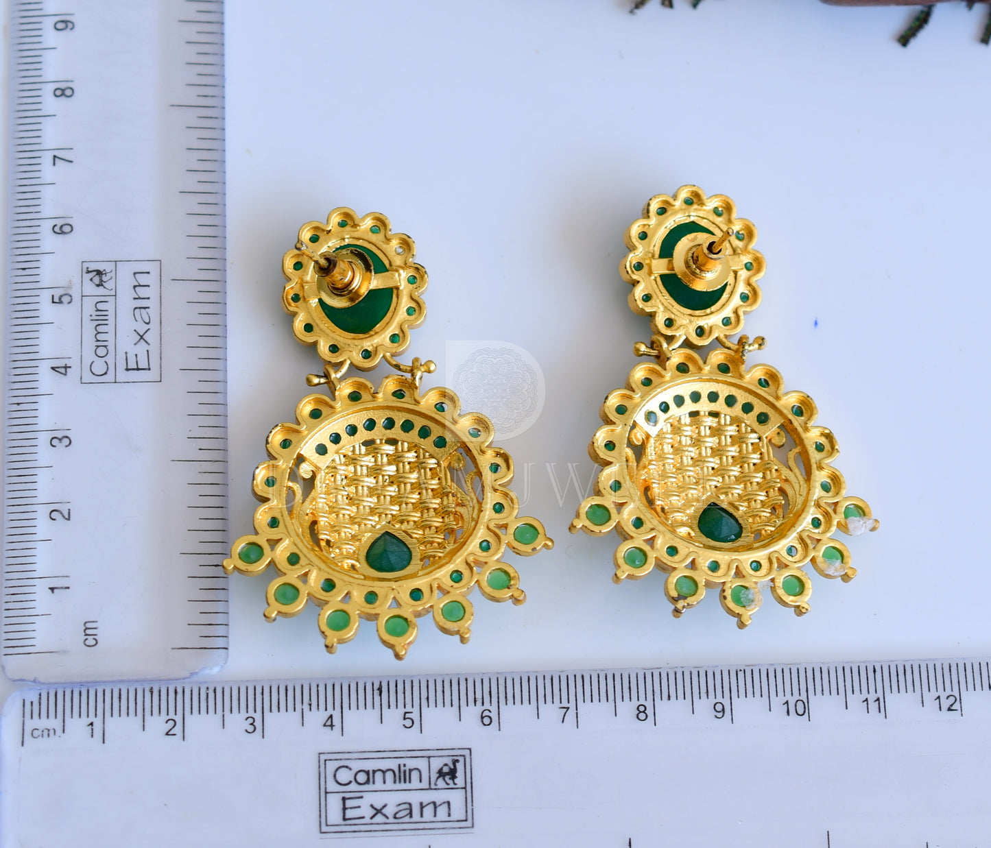 Matte Finish Green Party Wear Earrings dj-04847