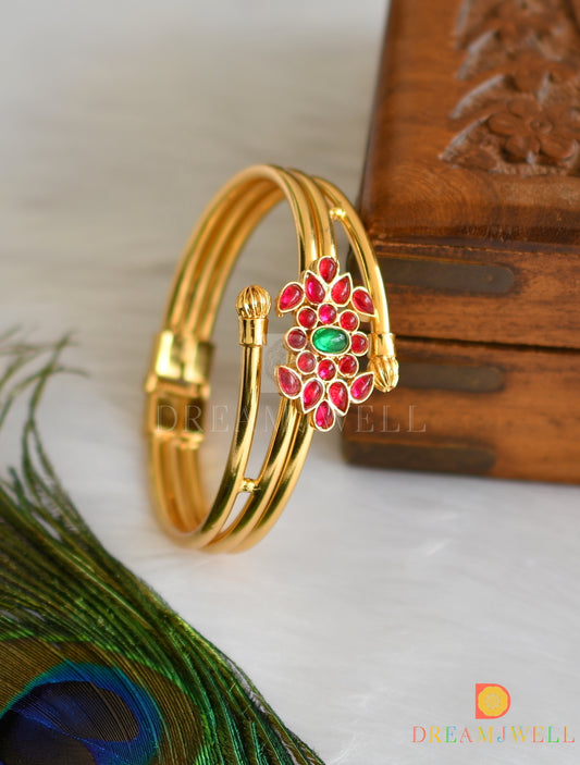 Gold tone kemp-green Open Type Bracelet dj-02590