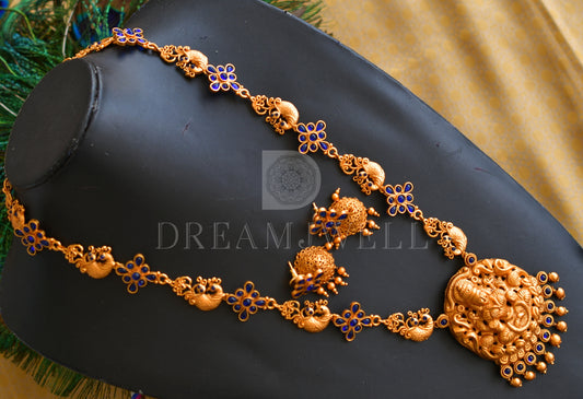 Matte Finish Blue Lakshmi Haar Set dj-15330