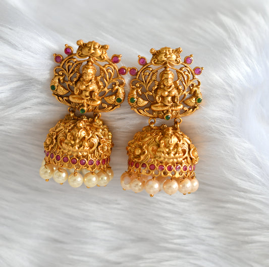 Matte finish ruby-emerald Lakshmi big Jhumkka dj-08252