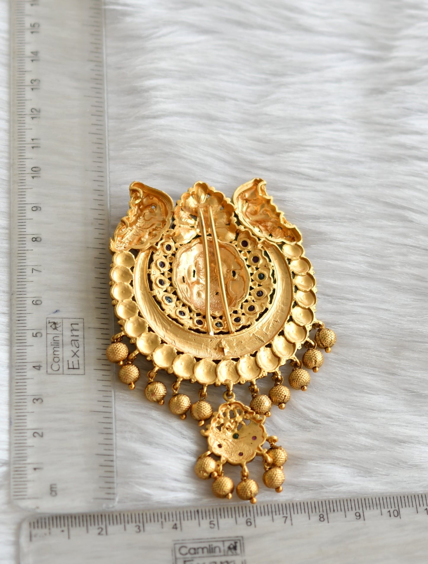 Antique kemp-green Lakshmi peacock hair jewel dj-39611