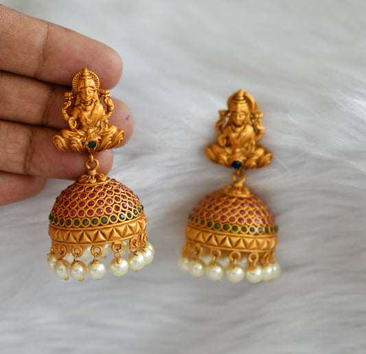 Matte finish ruby-green Lakshmi jhumkka dj-10704
