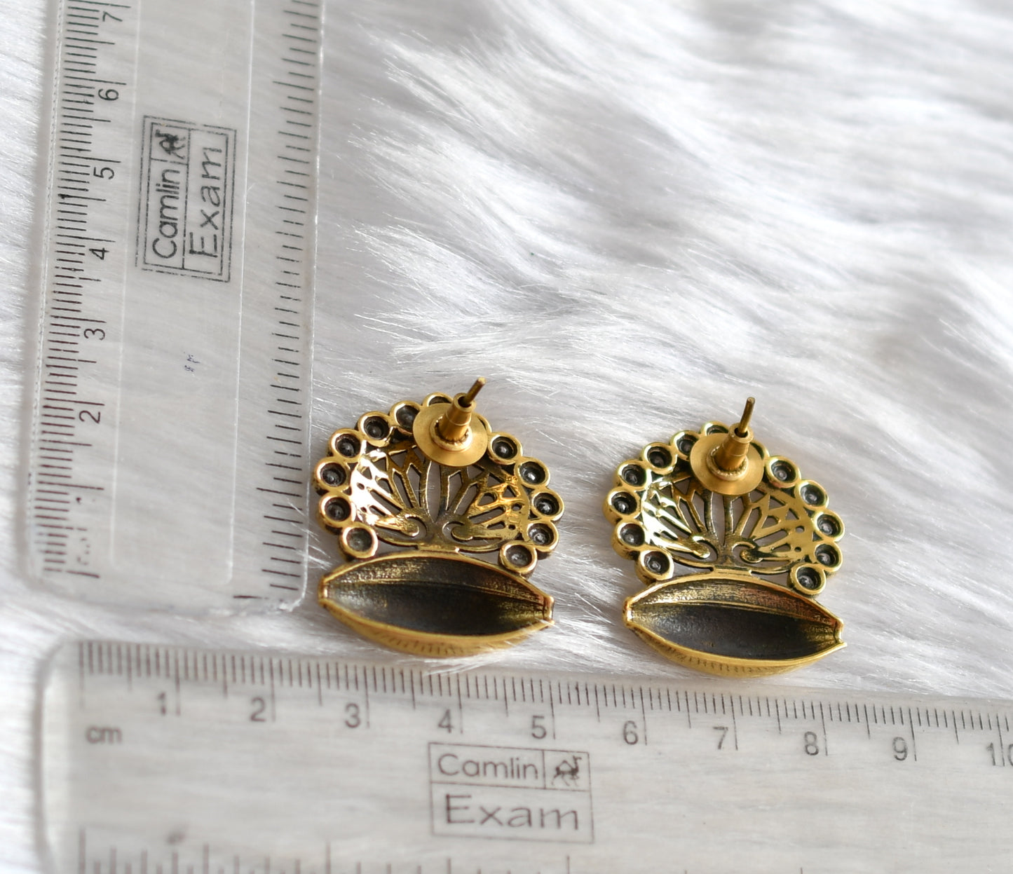 Antique gold tone white Earrings dj-20009