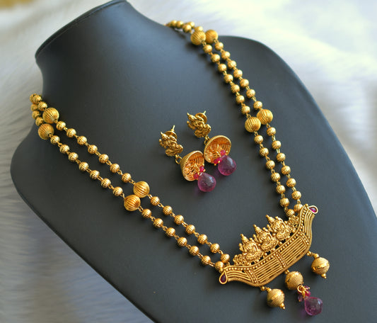 Antique pink lakshmi necklace set dj-06391