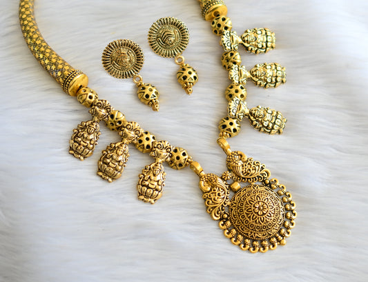 Antique gold tone lakshmi Kante necklace set dj-26421