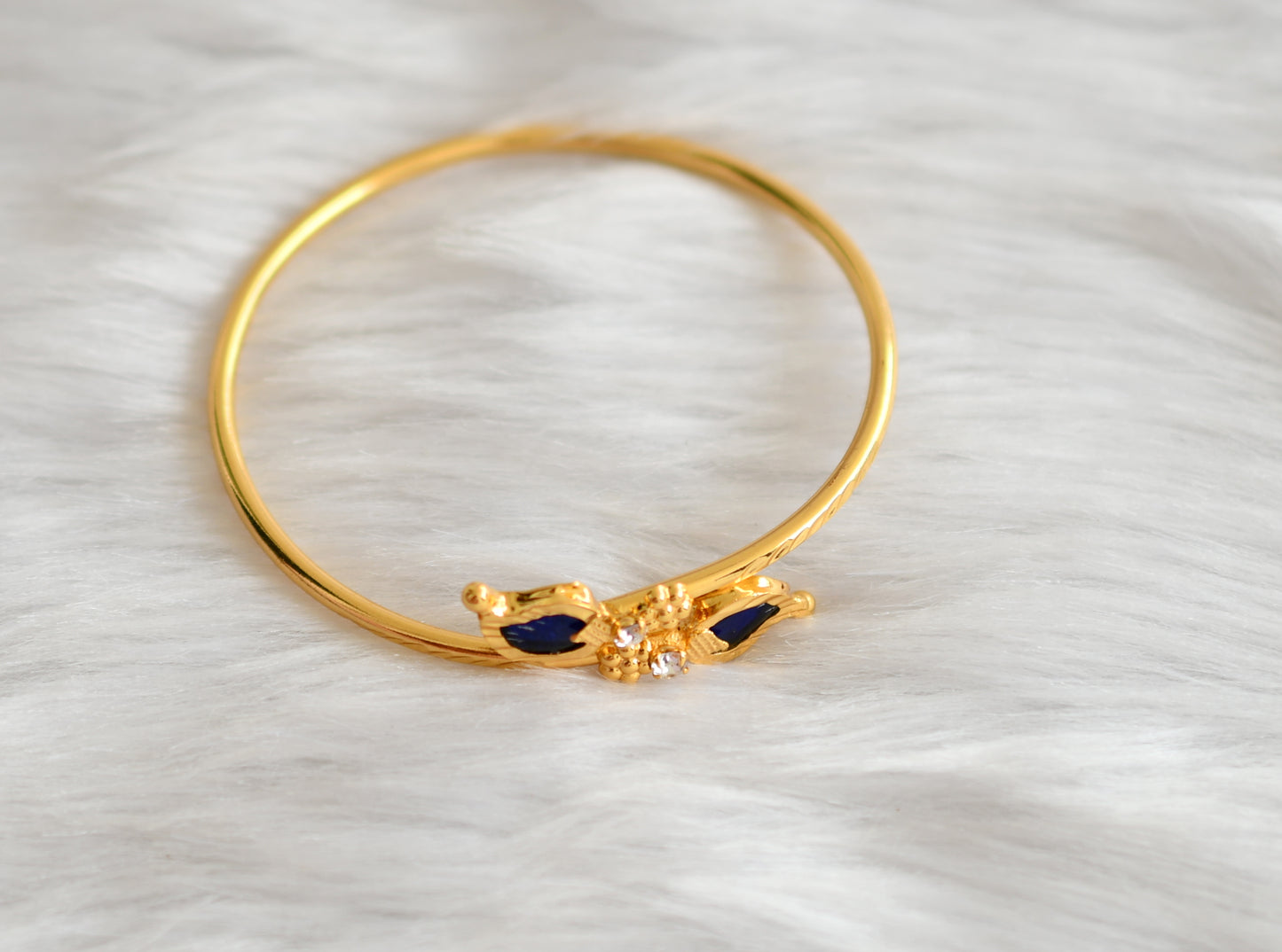 Gold tone blue mango Kerala style kada(2.4) dj-39028