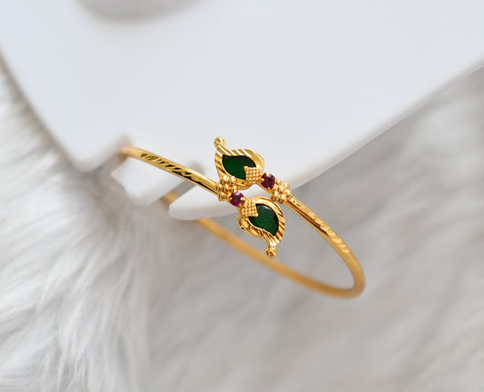 Gold tone pink-green Mango Kerala style kada(2.4) dj-39030