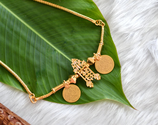 Gold tone ruby mugappu chain Lakshmi Annam mangalyam dj-38979