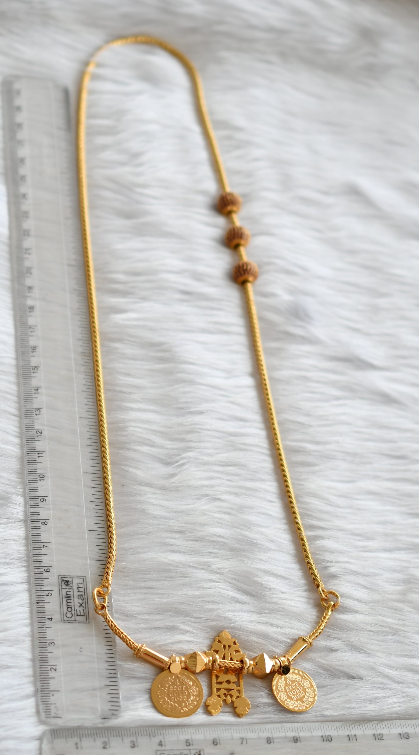 Gold tone ruby mugappu chain Lakshmi Annam mangalyam dj-38979