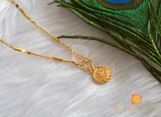 Gold tone Lakshmi pendant with chain dj-37346