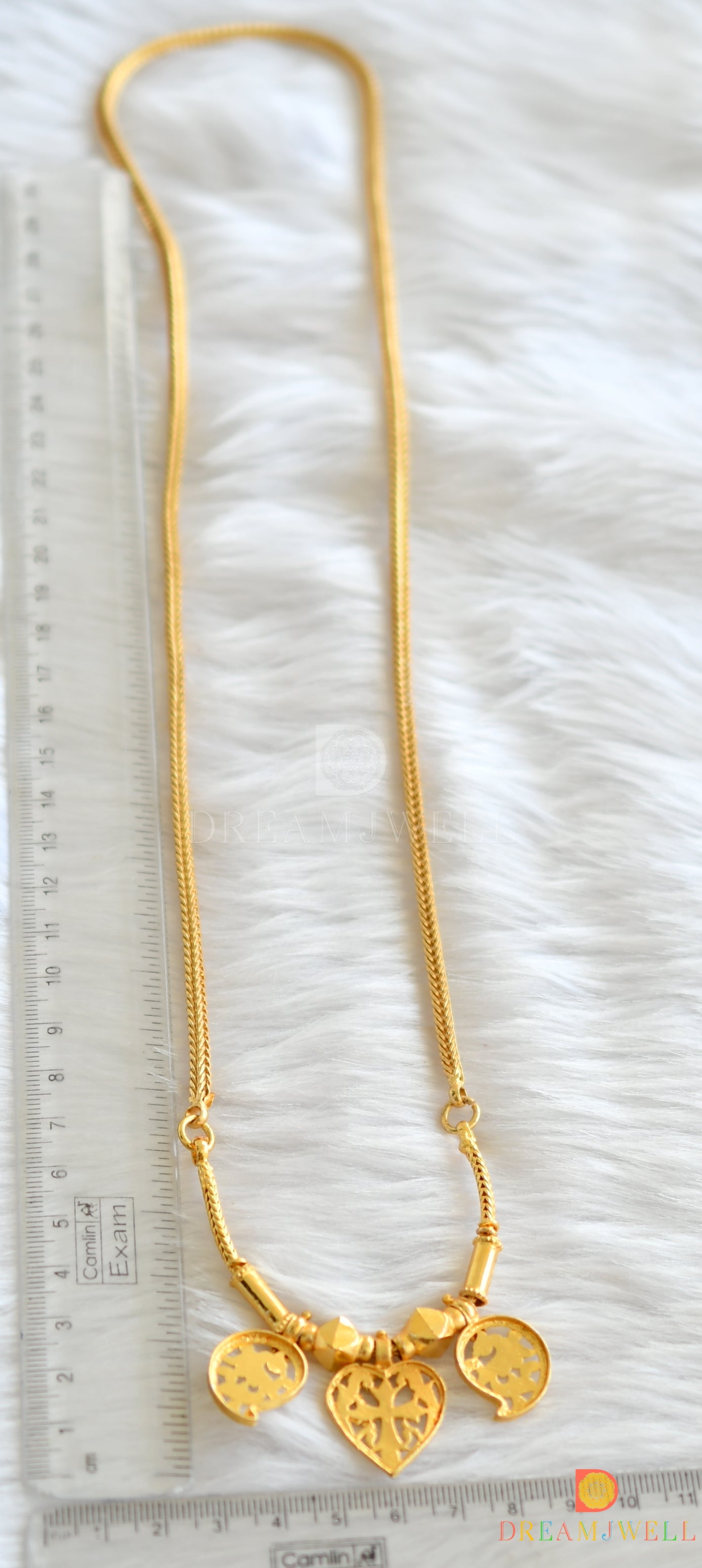 Gold tone mango-heart shape Cross mangalyam dj-38126