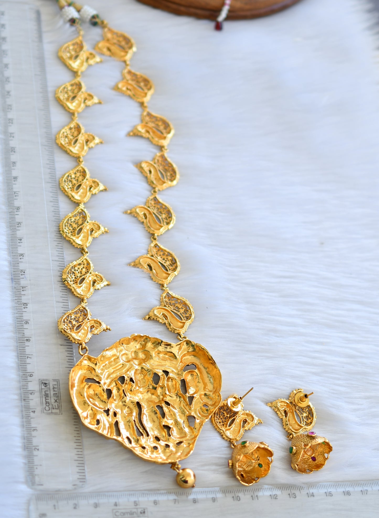 Antique gold tone Ram parivar nakshi haar set dj-35025