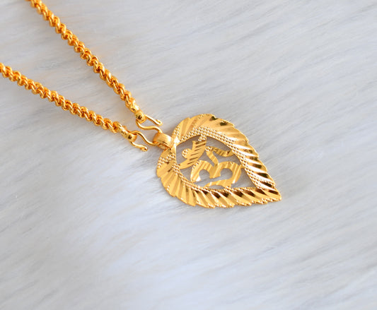 Gold tone 'om' pendant with chain dj-40393
