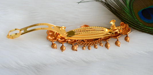 Matte finish ruby-emerald lakshmi hair clip dj-19967