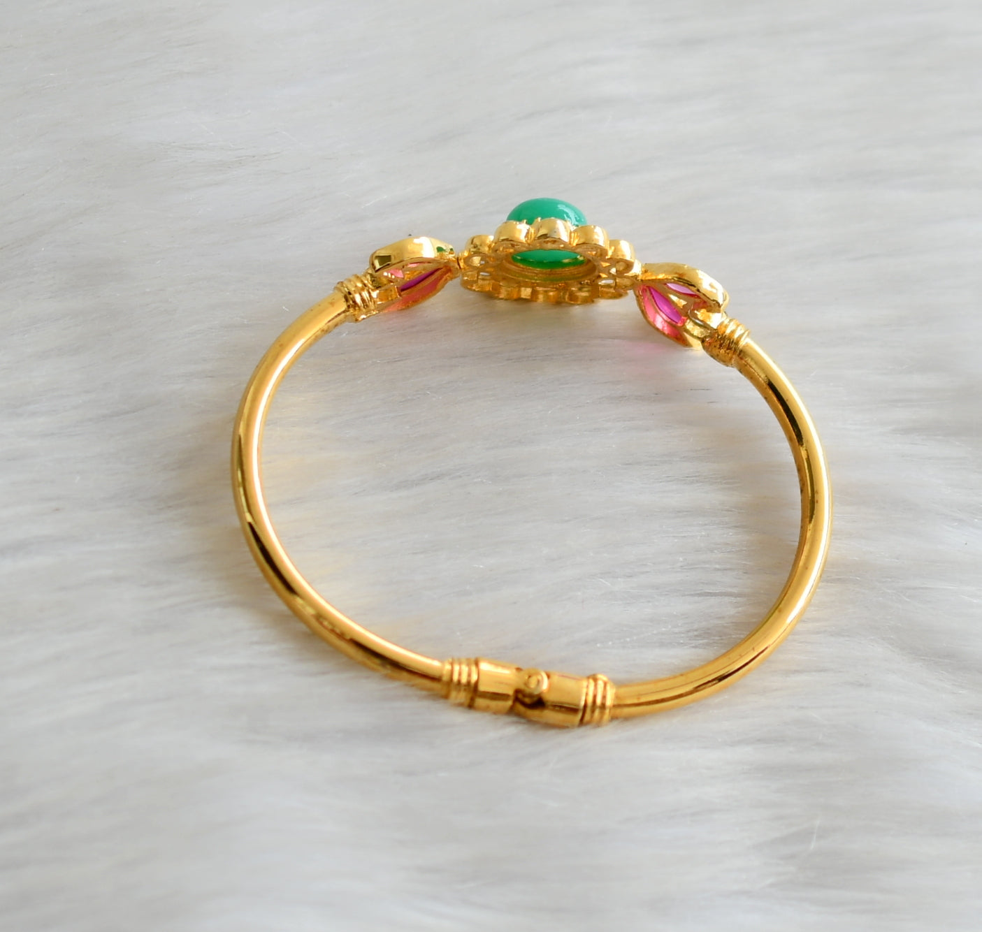 Gold tone ruby-emerald Kada/bracelet dj-03273