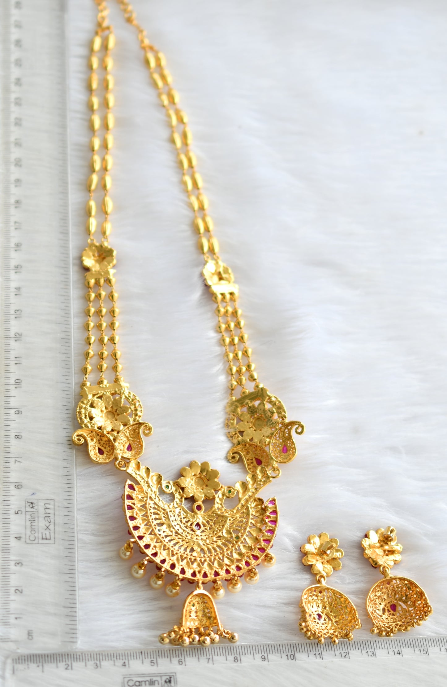 Gold plated kemp-green Long haar set dj-02831