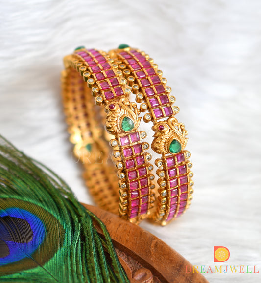 Matte finish kemp-green swan Bangles (2.4) dj-38185