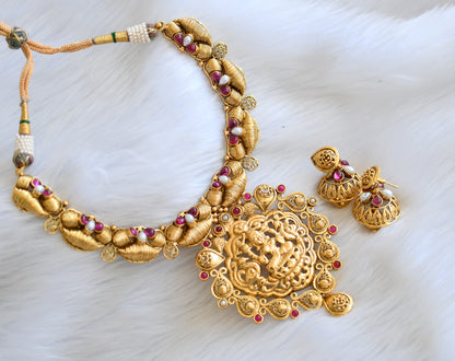 Naggas pearl-pink Lakshmi necklace set dj-02835
