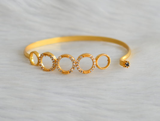 Gold tone white-blue stone round bracelet dj-40430