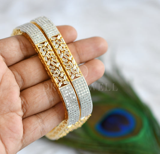 Two tone cz square shape bangles (2.6) dj-27234