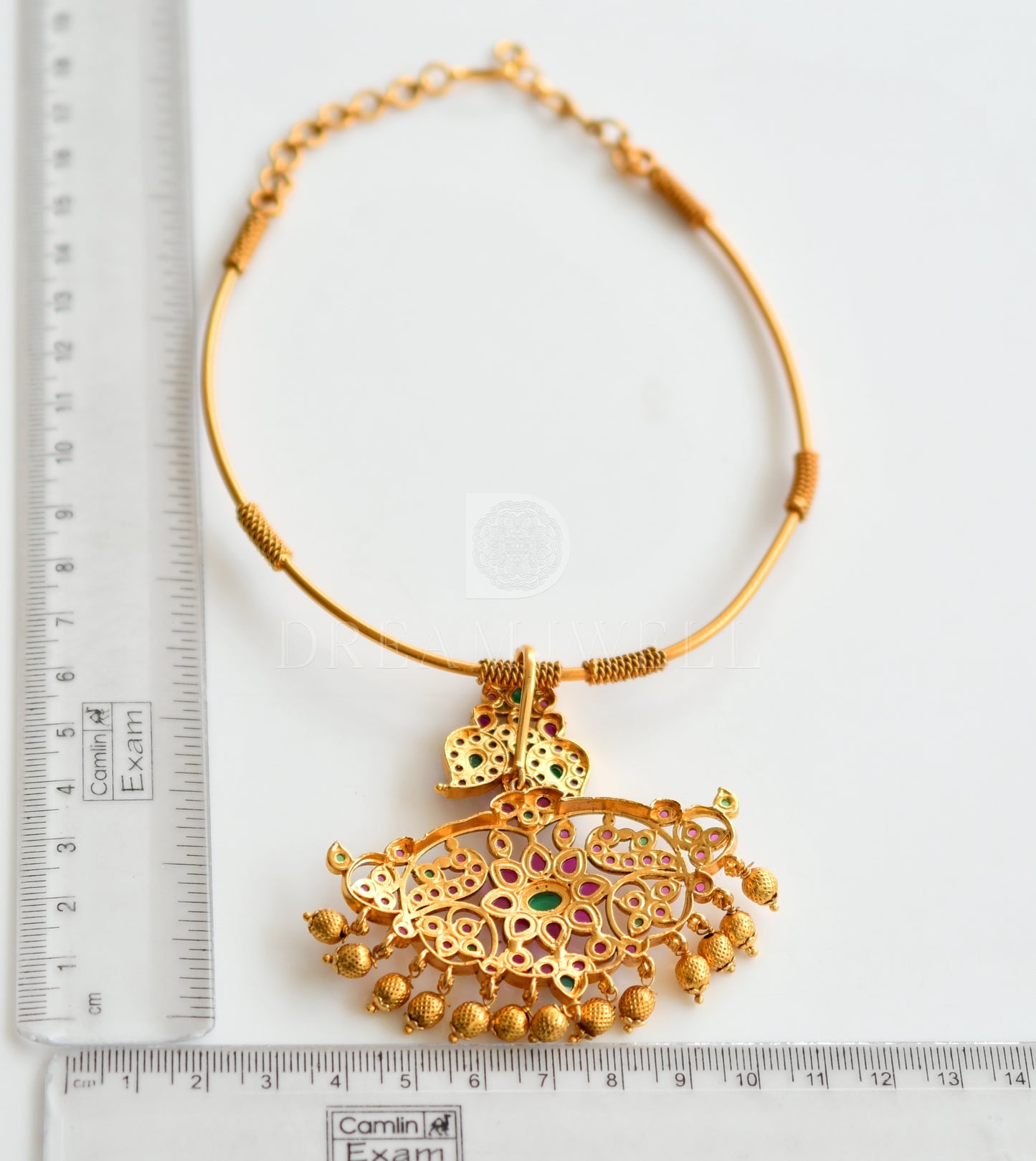 Matte finish real kemp-green hasli mango designer necklace dj-36641