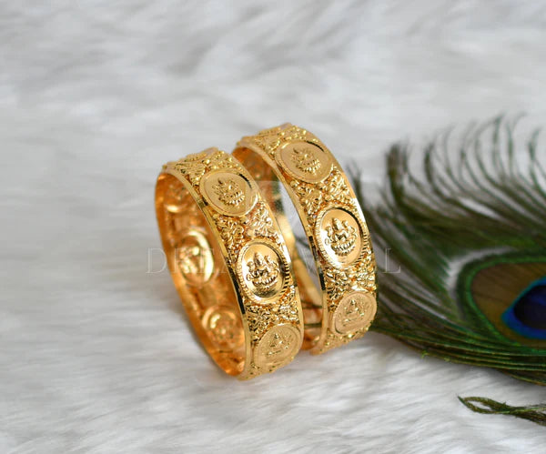 Gold tone Lakshmi coin bangles 2.2 dj 30308