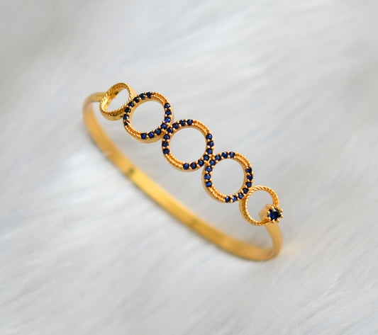 Gold tone blue stone round bracelet dj-40436