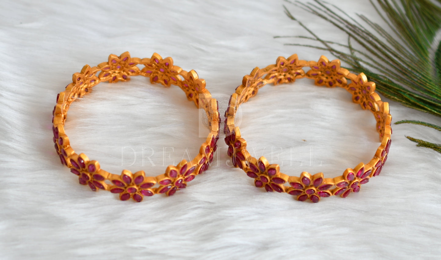 Matte finish kemp flower Bangles (2.8) dj-27836