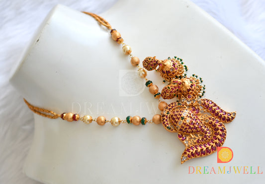 Matte finish real kemp-green-white Ganesha pendant Short haar set dj-38148