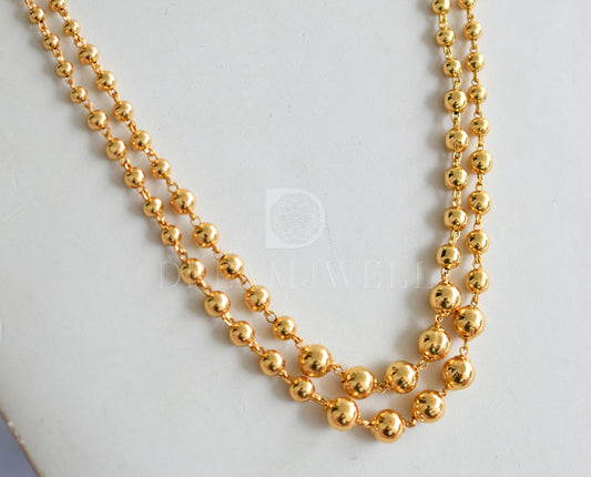Gold tone double layer ball chain/necklace dj-34312