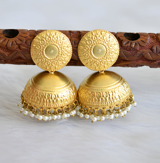 Matte gold tone light weight Big jhumkka dj-02291